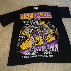 WARREN LOTAS LAKERS BLACK SHIRT. WORN ONLY ONCE.